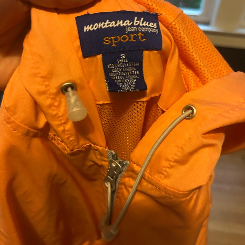 Montana Blues Sport Women's Orange Bomber Jacket with Hood